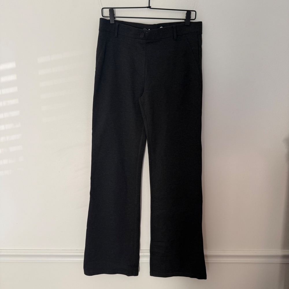 Betabrand Dress Pant Yoga Pants Charcoal Gray Straight Leg Womens Large